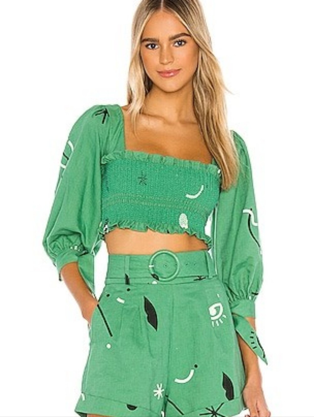 Capulet Gracia Smocked Crop Top in Carnivale Print